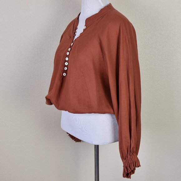 Myrah Penaloza FRIDA Linen Smocked Top - One Size - Picture 4 of 10